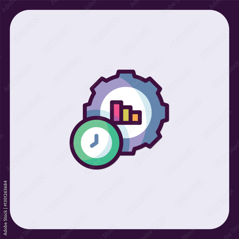 Poster optimizing performance with effective time management icon design
