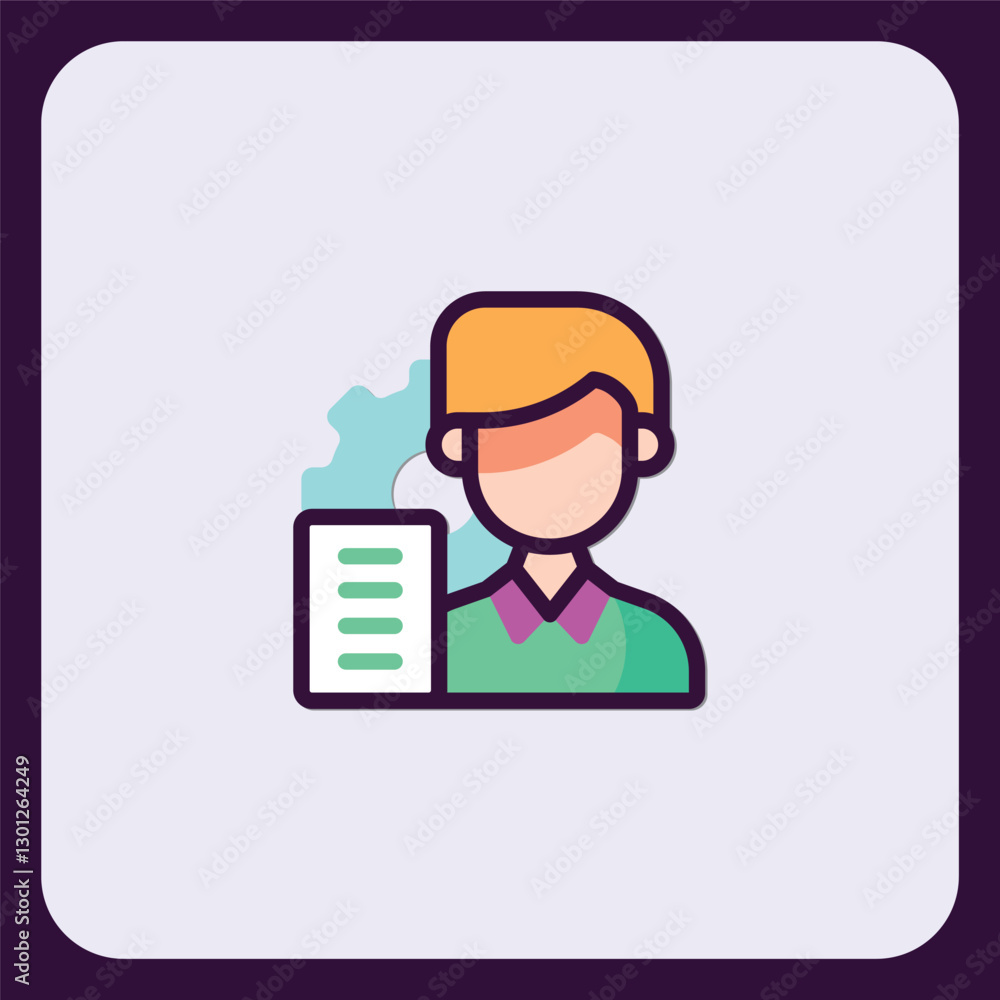 Poster conceptual illustration of business management and system automation