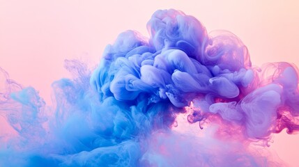 Obraz premium Abstract Blue and Pink Ink Swirl - Stunning abstract of blue and pink ink swirling and mixing in water, creating a dreamy, ethereal effect. Perfect for design projects