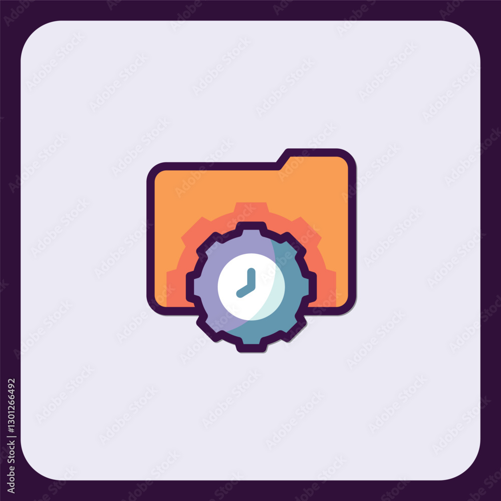Poster folder and cogwheel icon representing settings synchronization process