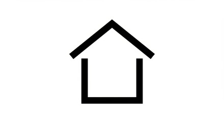 Simple Black Home Icon Illustration