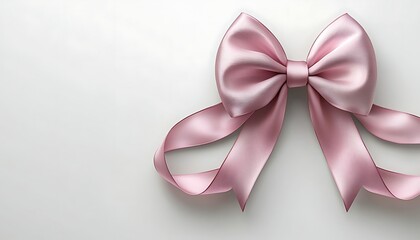 Pink satin ribbon bow on white (1)