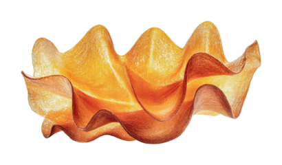 Creative use of translucent fabric in warm colors for artistic display or decoration purpose, cut out