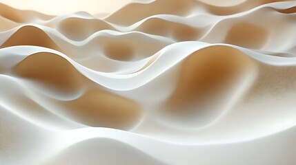 Obraz premium Abstract Waves Flowing Smooth Forms, Beige Backdrop