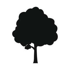 Silhouette vector tree isolated on white background