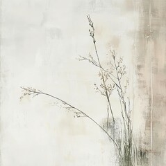 Abstract muted colors florals painting poster decoration