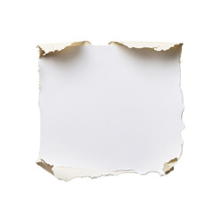 Obraz premium Old paper with burnt edges isolated on transparent background