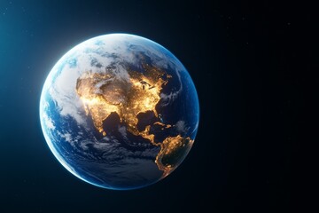 Obraz premium A glowing globe with different climate zones highlighted, showing the diversity of Earth's climates