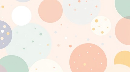 Pastel Bubbles Background - Seamless Pattern with Soft Tones and Polka Dot Accents