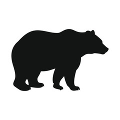 Obraz premium bear silhouette vector on white background