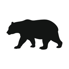 Fototapeta premium bear silhouette vector on white background