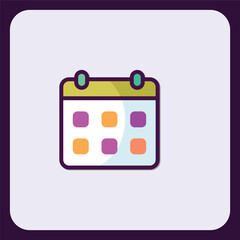 Calendar Icon with Playful Design Elements for Schedule Management