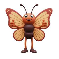 Fototapeta premium Variety of Isolated Cute 3D Butterfly Characters Giving Thumbs-up with Both Hands