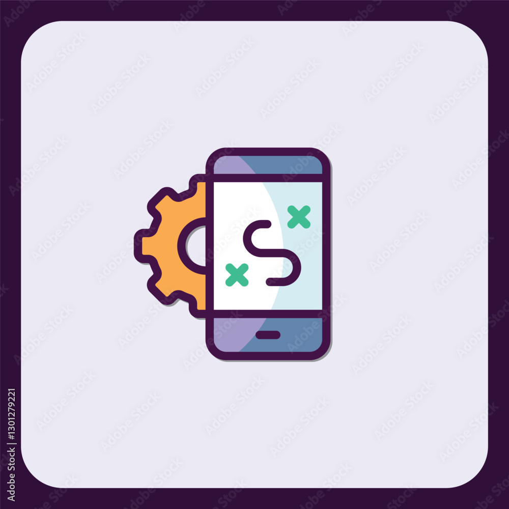 Poster mobile app customization abstract icon showcasing user experience design