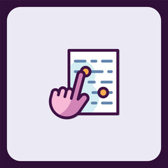 Interface navigation with hand touch selection and configuration menu design