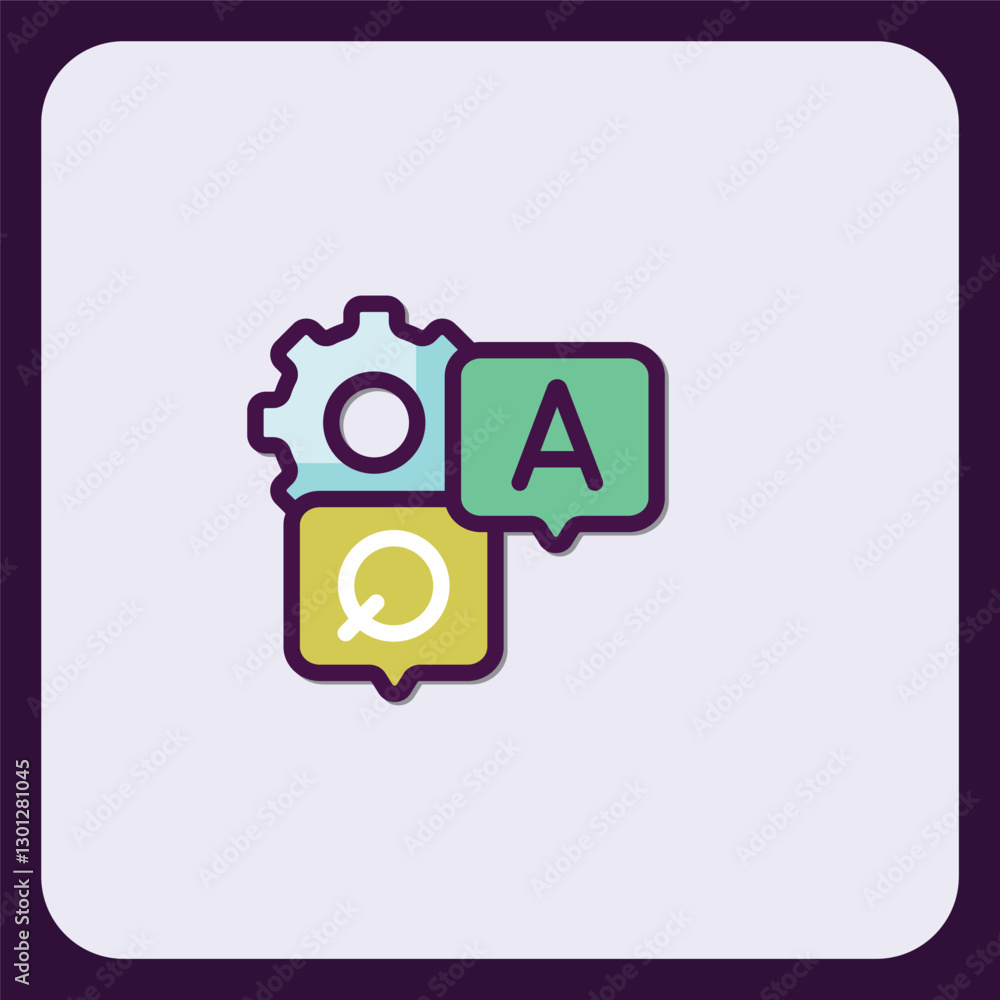Poster concept of machine learning and artificial intelligence colored icon