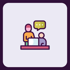Colorful Collaboration Icon Depicting Teamwork in a Digital Environment