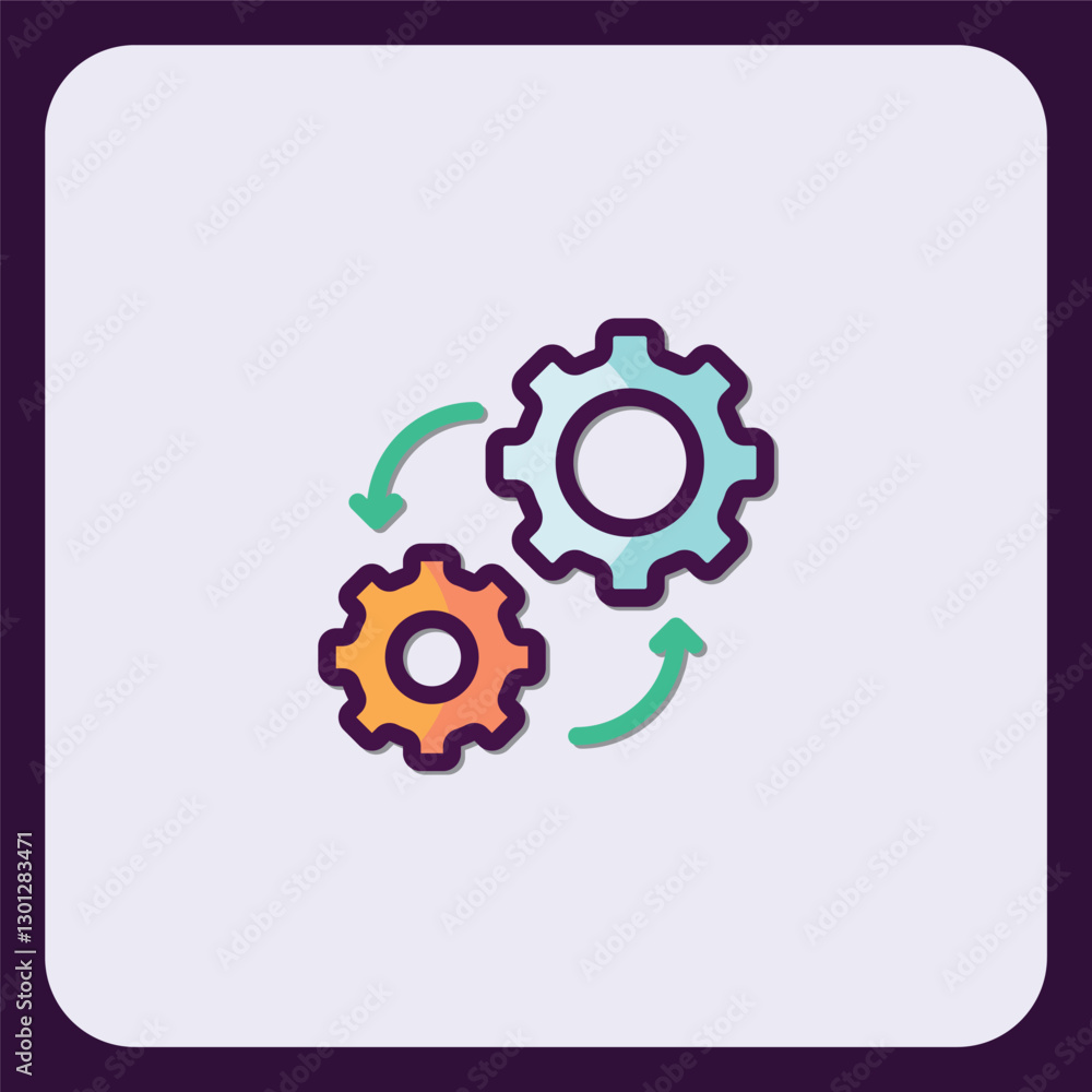 Poster interlinked gears symbolizing process automation and workflow efficiency