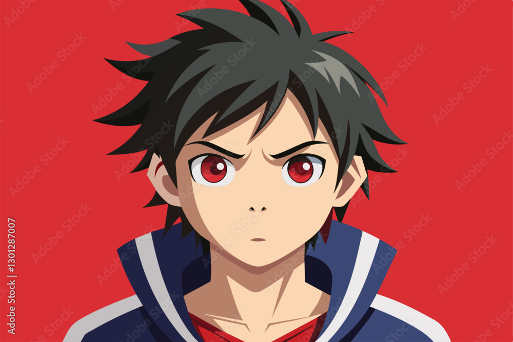 Poster a customizable otaku character showcases a unique disproportionate design with expressive features a