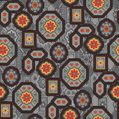 seamless Ethnic Digital geometric Pattern background texture