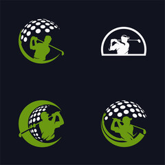 Set of Golf Lovers logo with creative golf logo designs Vector illustrations