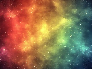 Obraz premium Cosmic Nebula Rainbow Galaxy Space Starscape