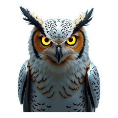 Fototapeta premium Great Horned Owl with Detailed Feather Patterns