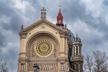 Exterior of Saint-Augustin Cathedral in Paris, France
