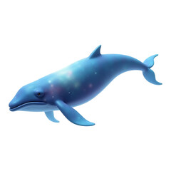 Fototapeta premium Deep Blue Mystic Whale with a Shining Aura