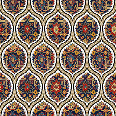 Abstract seamless traditional paisley rug carpet bunch pattern