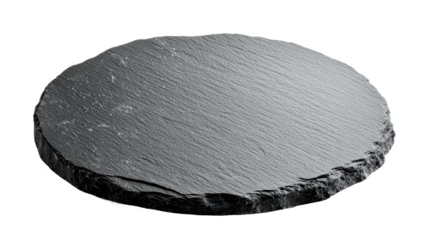 Elegant black slate serving board for culinary presentation and dining occasion, cut out