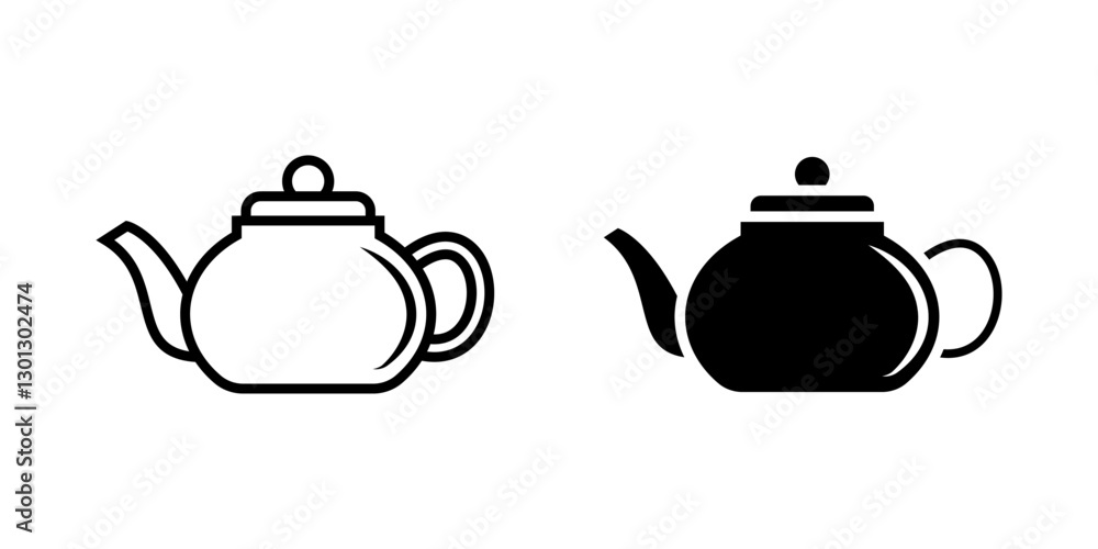 Aufkleber teapot icon set. icon. for mobile concept and web design on white background