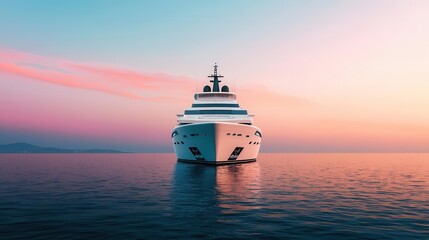 Private luxury yacht with helipad and infinity pool, ultimate billionaire leisure