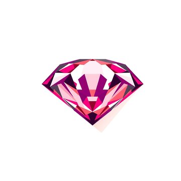 vivid pink gem vector art white background