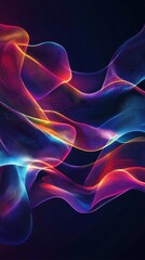 Obraz premium Abstract Colorful Waves: A Symphony of Light and Color