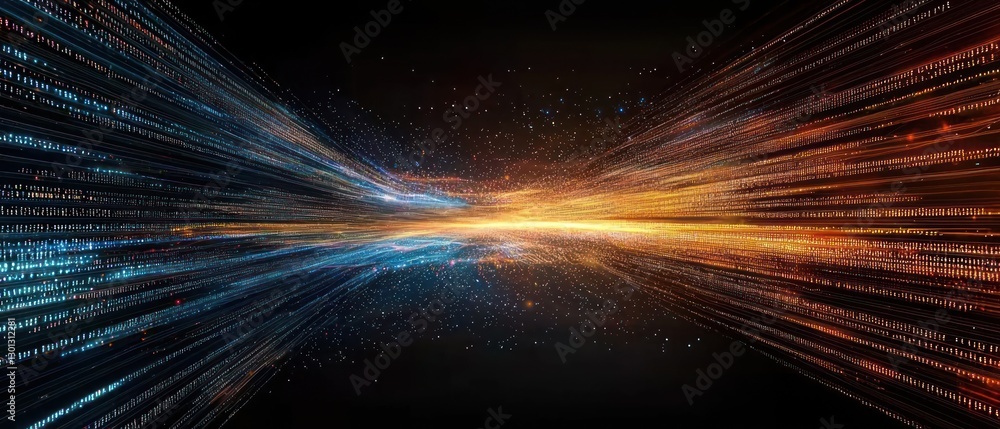Aufkleber digital data stream: a symphony of light and code