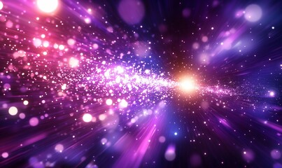 Fototapeta premium Purple galaxy light streaks, cosmic background, design element