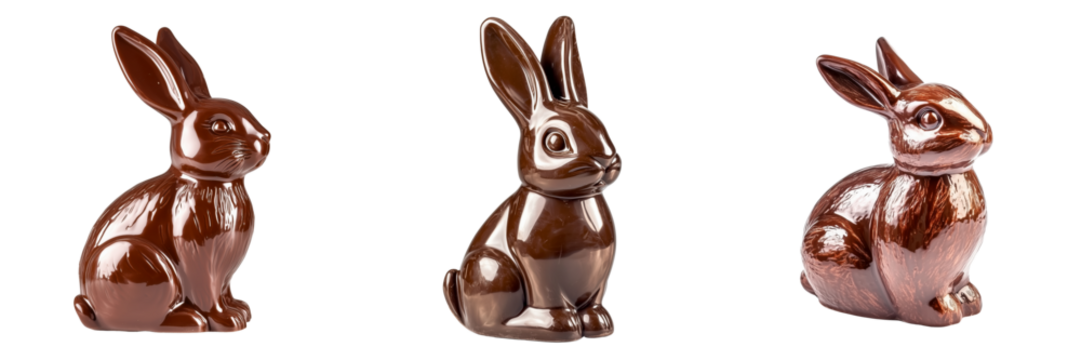 Elegant chocolate rabbits display art showcase gallery indoor close-up