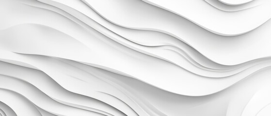 Fototapeta premium Stylish and modern minimalist seamless white wave texture pattern background with monochromatic color scheme. Abstract White Wave Forms background