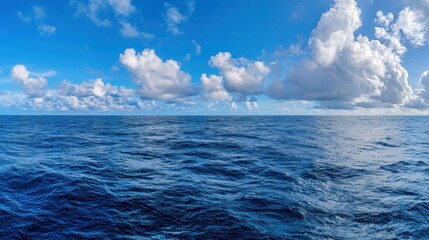 Obraz premium Vast Ocean Under a Blue Sky: A Serene Seascape