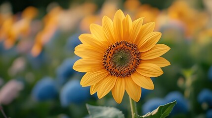 Obraz premium Closeup of a false yellow sunflower, rough oxeye heliopsis scabra, growing in a public flower garden with a beautiful summer natural floral bright background.