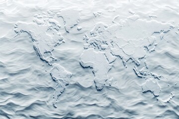 Obraz premium Embossed world map on textured surface.
