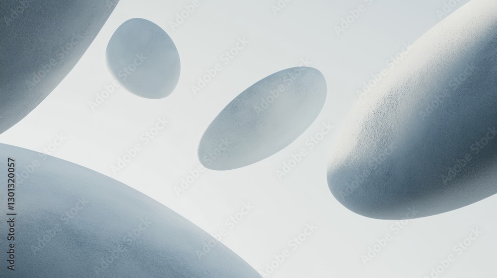 Poster floating stones in serene minimalist composition for tranquil and abstract design
