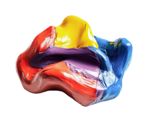 Colorful modeling clay for creative projects and art activities in a playful creative setting, cut out