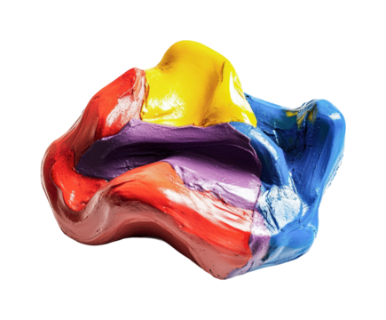 Colorful modeling clay for creative projects and art activities in a playful creative setting, cut out