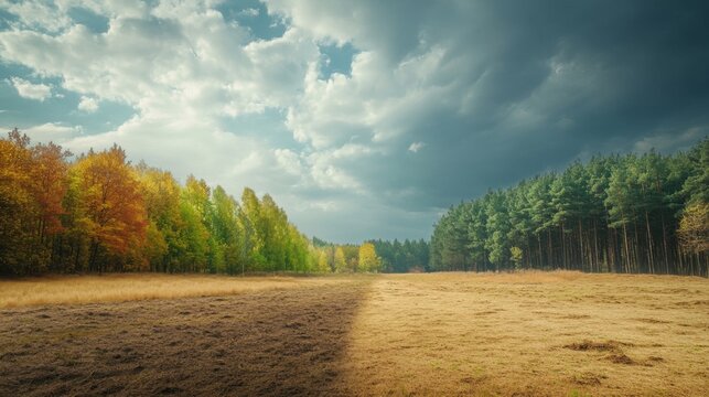 time-lapse of the seasons changing in a reforested land, from barren desert to lush forest, showing the power of environmental restoration