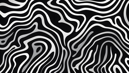 Black and white zebra striped background. Zebra pattern of black and white lines with wave