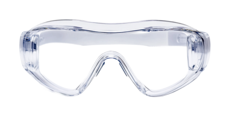Safety goggles for protection during industrial work or DIY projects ensuring visibility and eye safety, cut out