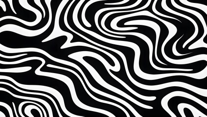 Black and white zebra striped background. Zebra pattern of black and white lines with wave