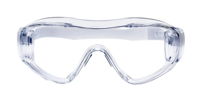 Safety goggles for protection during industrial work or DIY projects ensuring visibility and eye safety, cut out